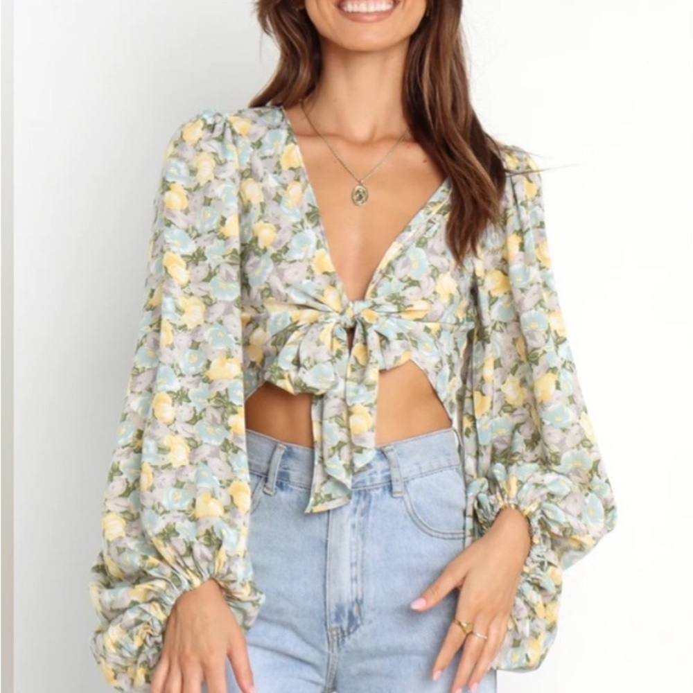 Petal & Pup Lemon Floral Blouse